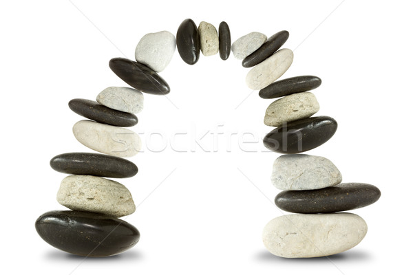 Zwart wit steen boog witte natuur rock Stockfoto © Grazvydas