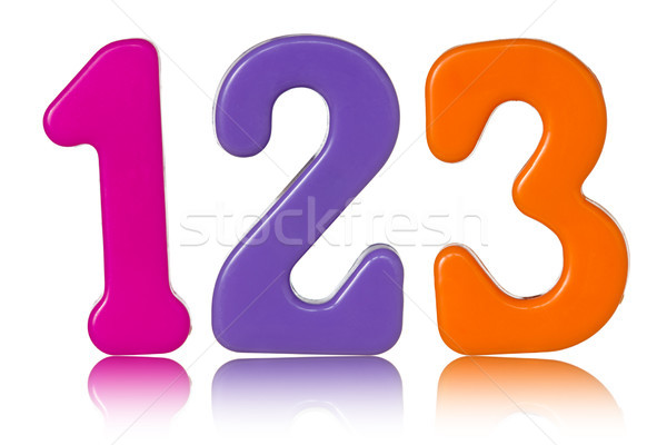 color numbers with reflection on white Stock photo © Grazvydas