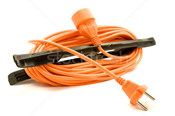 Turuncu kordon beyaz teknoloji kablo endüstriyel Stok fotoğraf © Grazvydas
