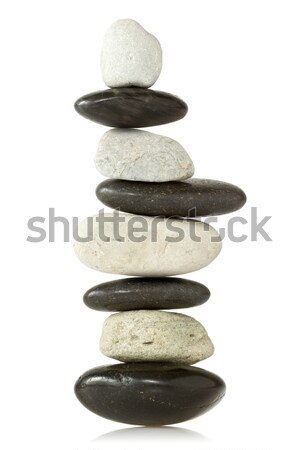 Equilibrado piedra torre blanco spa equilibrio Foto stock © Grazvydas
