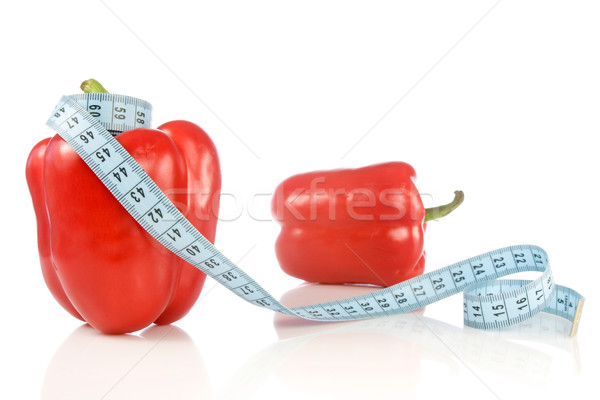 Stock photo: Peppers with measuring tape