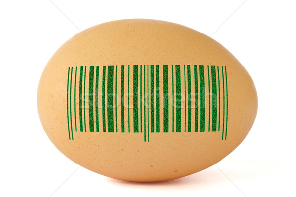 Barna tojás zöld vonalkód fehér vásárlás Stock fotó © Grazvydas