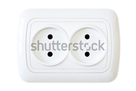 white electric outlet on wooden wall Stock photo © Grazvydas