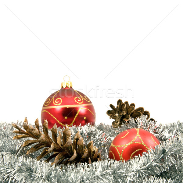 гирлянда соснового дизайна зима весело мяча Сток-фото © Grazvydas