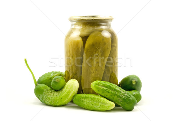 Glass jar with cucumbers Stock photo © Grazvydas