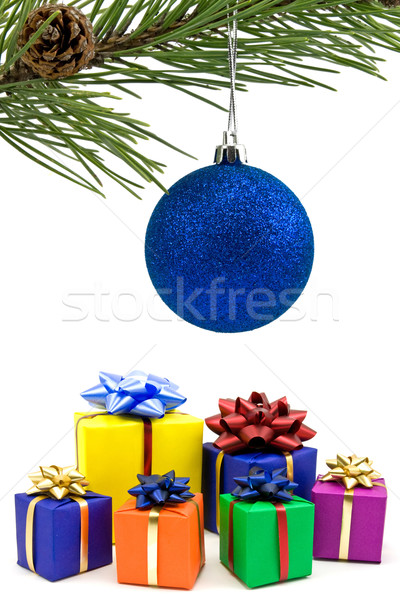 Christmas snuisterij geschenken witte winter bal Stockfoto © Grazvydas