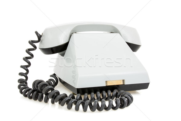 Moda veche telefon alb afaceri telefon tehnologie Imagine de stoc © Grazvydas