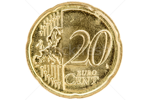 Yirmi euro sent yalıtılmış beyaz iş Stok fotoğraf © Grazvydas