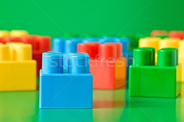 Colorato blocchi verde infantile divertimento mattone Foto d'archivio © Grazvydas