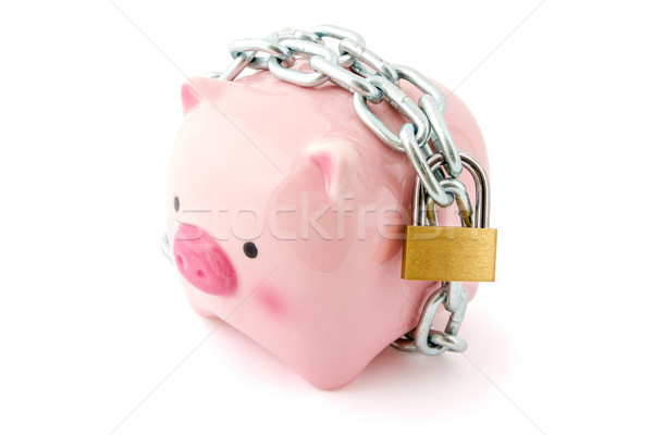 Piggybank chained up and locked Stock photo © Grazvydas