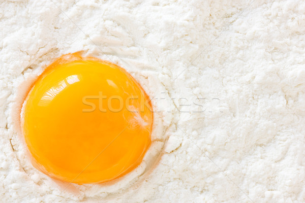Tojássárgája liszt citromsárga tojás fehér étel Stock fotó © Grazvydas