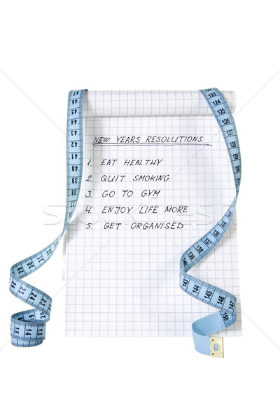 list of resolutions with measure tape Stock photo © Grazvydas