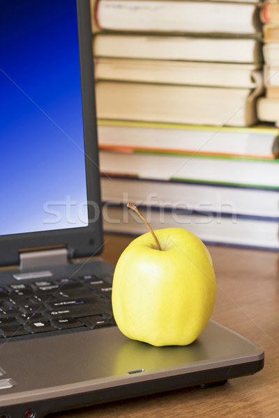 laptop with yellow apple Stock photo © Grazvydas