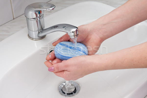 hands wash with soap Stock photo © Grazvydas