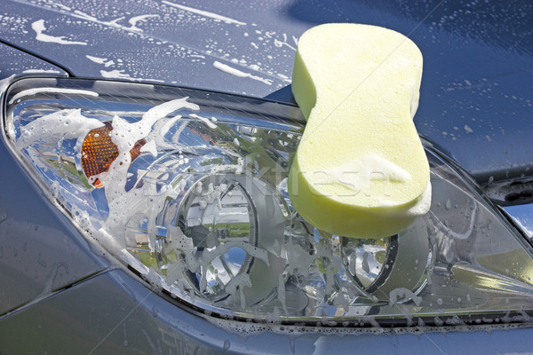 Lavado de coches esponja espuma coche limpieza químicos Foto stock © Grazvydas