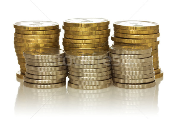 stack of coins with reflection Stock photo © Grazvydas
