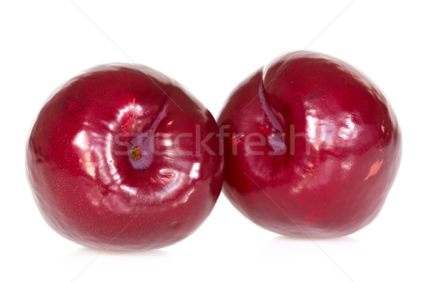 Plum fruit on white background Stock photo © Grazvydas