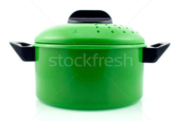Zöld lábas tükröződés fehér otthon konyha Stock fotó © Grazvydas