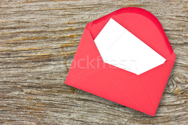 Rojo dotación carta madera mail Foto stock © Grazvydas