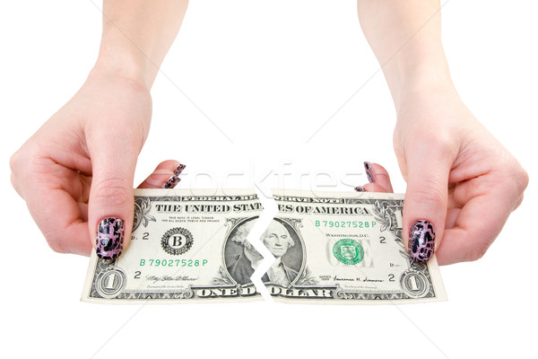 Inflatie handen gesneden dollar Bill business Stockfoto © Grazvydas
