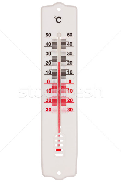 Plastikowe termometr odizolowany biały narzędzie skali Zdjęcia stock © Grazvydas