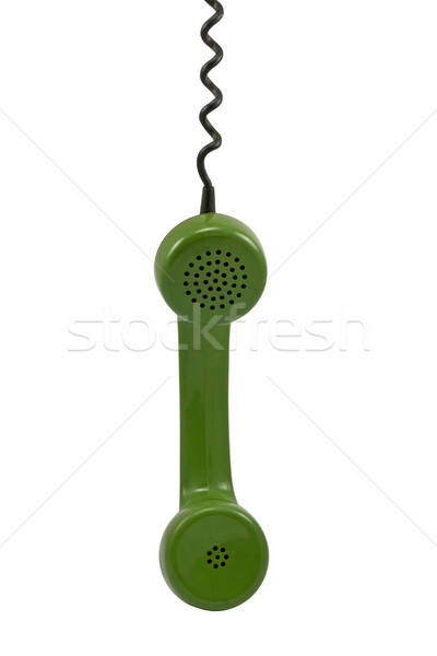 Zöld telefonkagyló kábel fehér technológia telefon Stock fotó © Grazvydas