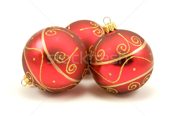 Stock foto: Dekorativ · Weihnachten · Kugeln · isoliert · weiß · Design