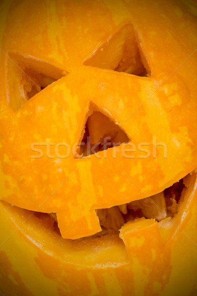 Carved Halloween pumpkin close-up Stock photo © Grazvydas