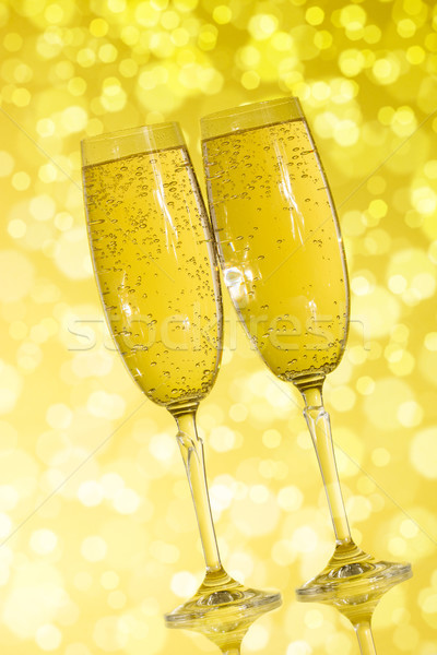 Champagne jaune élégante verres vin verre [[stock_photo]] © Grazvydas