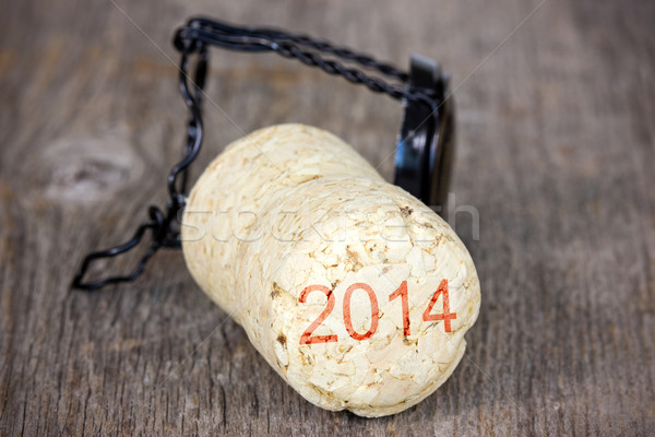 Stockfoto: Champagne · kurk · nieuwjaar · 2014 · nieuwe · jaar