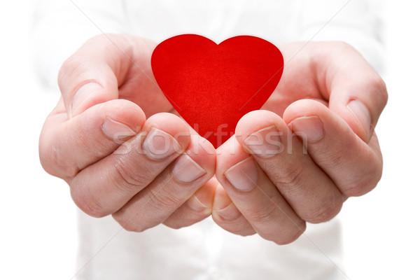 Vermelho coração mãos amor mão Foto stock © Grazvydas