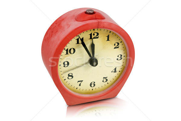 Stock photo: old dirty scratched clock