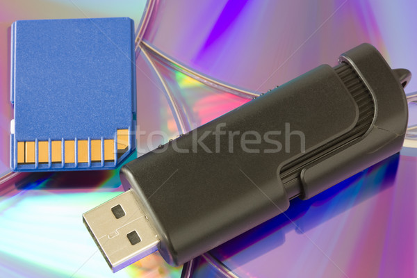 Stockfoto: Verschillend · media · opslag · cd · usb