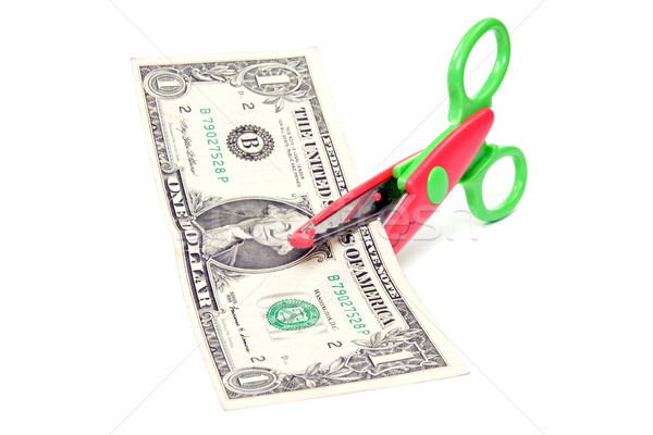 Scissors cuts one american dollar Stock photo © Grazvydas