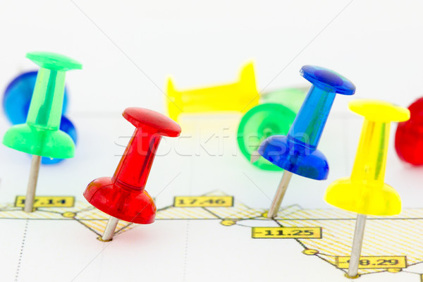 Business growth chart with colorful pins Stock photo © Grazvydas