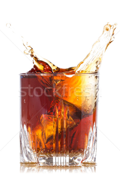 Foto stock: Splash · marrón · aislado · blanco · vidrio