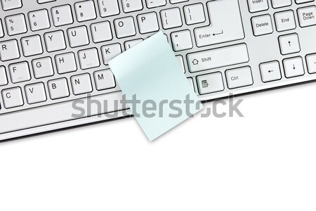 Computer keyboard and blank memo Stock photo © Grazvydas