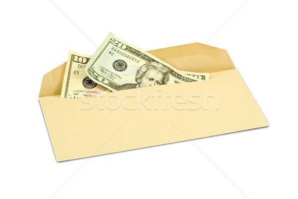 Сток-фото: коррупция · доллара · конверт · белый · бизнеса
