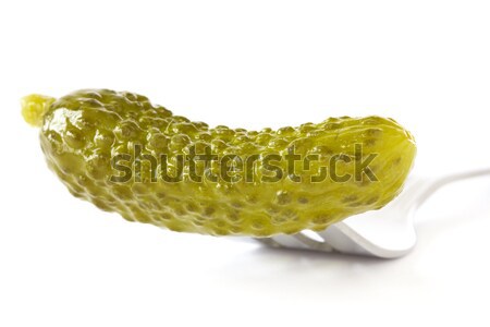 fork with pickled cucumber Stock photo © Grazvydas