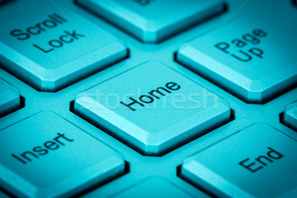Home chiave tastiera blu internet digitale Foto d'archivio © Grazvydas