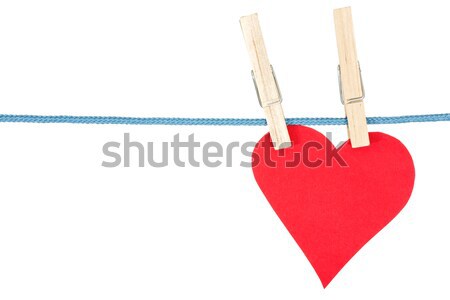 handmade heart hang on the rope Stock photo © Grazvydas