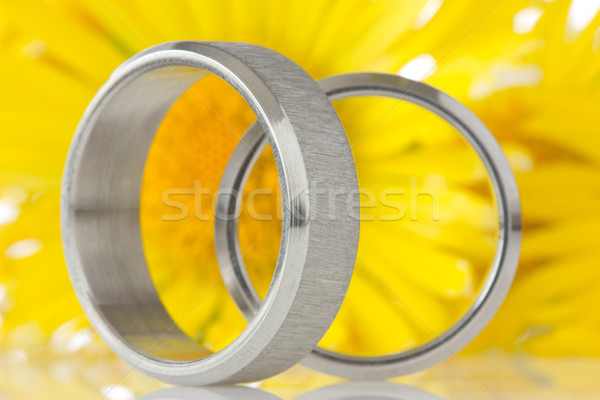 silver rings with yellow flowers Stock photo © Grazvydas