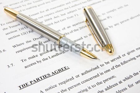 Stock photo:  Lease agreement and pen 