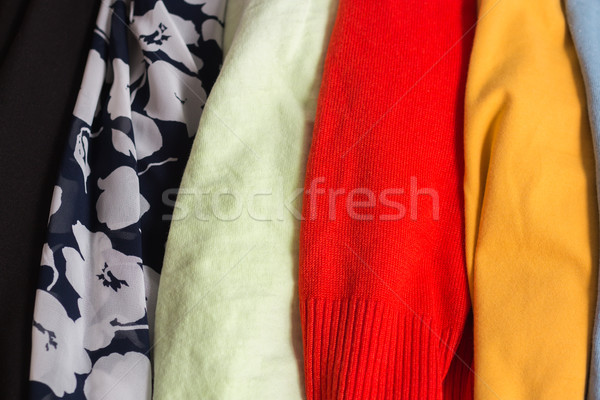 Many Colorfull Fabric Cloth Textures With Patterns Stock photo © gregorydean