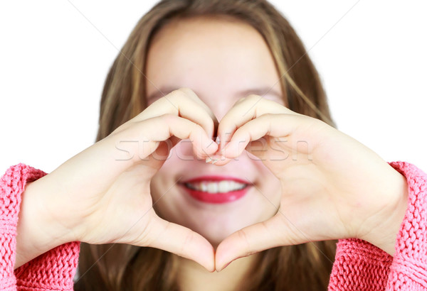 Young Girl with Sign Language Stock photo © gregorydean