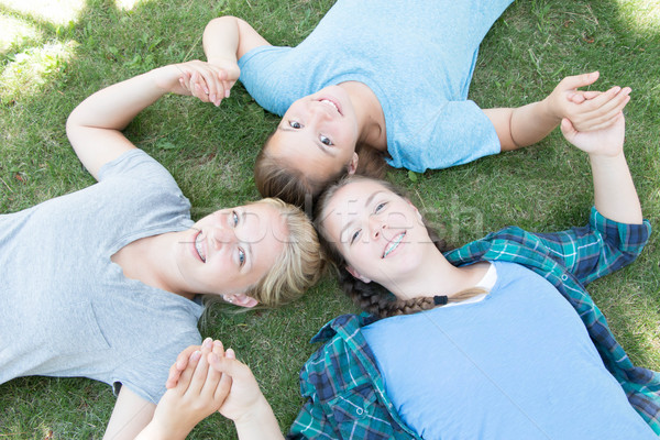 Girls Looking up Stock photo © gregorydean