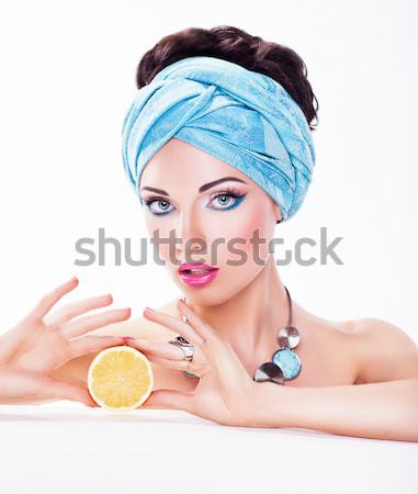 Attractive Woman with Apple - Healthy Wholesome Eating Concept Stock photo © gromovataya