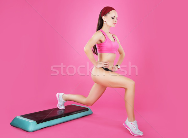 Gewichtsverlust tätig passen Frau Schritt Stock foto © gromovataya