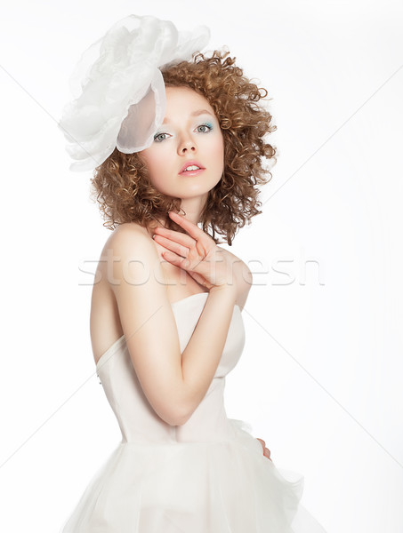 Bride young beauty portrait. Wedding dress and accessories Stock photo © gromovataya