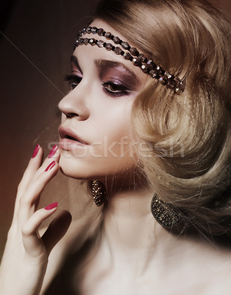 Theater. Portrait of Fair Woman Actress. Old-fashioned Style Stock photo © gromovataya